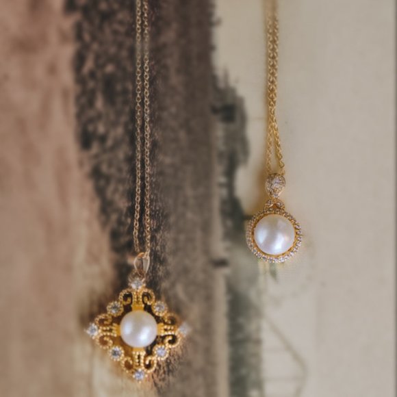 Handmade Genuine Freshwater Pearl Goldtone Natural Pearl Silver Bridal Necklace - Picture 4 of 10